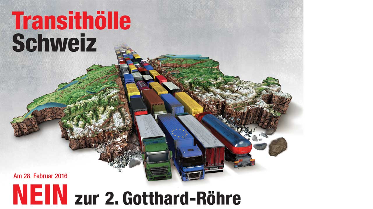 Mit einer 2. Strassenröhre wird die Schweiz extrem attraktiv für den internationalen Transitgüterverkehr.